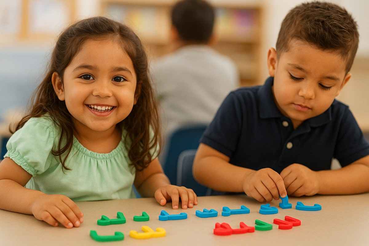 Children engaging in hands-on activities at a kindergarten.