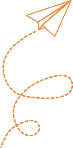 Paper airplane with a dotted line trail on a transparent background.