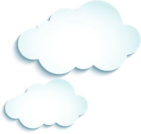 White fluffy clouds on a clear blue sky background.