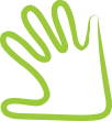 Green hand-shaped logo representing a welcoming NSW kindergarten.
