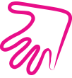 Pink hand-drawn arrow pointing upwards on a transparent background.
