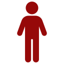 Red icon of a standing person symbolizing kindergarten in NSW business context.