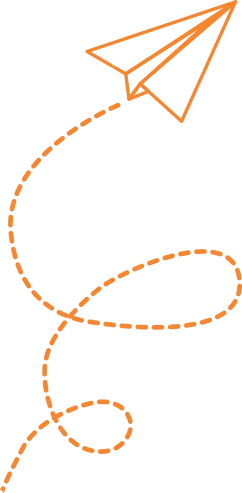 Paper airplane with a dotted line trail on a transparent background.