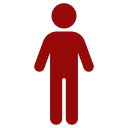 Red icon of a standing person symbolizing kindergarten in NSW business context.