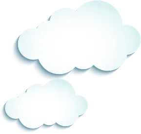 White fluffy clouds on a clear blue sky background.