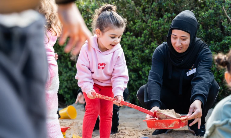 Child playing in park